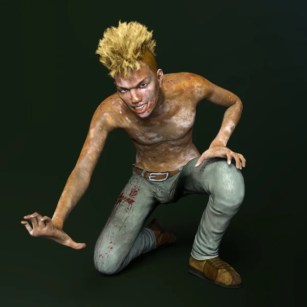 3D-cg rendering van een mannelijke zombie — Stockfoto