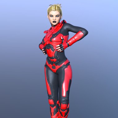 3d cg işleme süper bir kadın