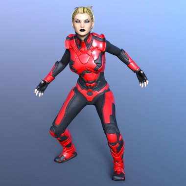 3d cg işleme süper bir kadın