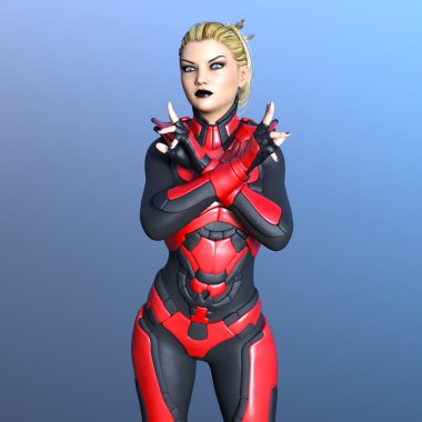 3d cg işleme süper bir kadın