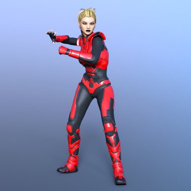 3d cg işleme süper bir kadın