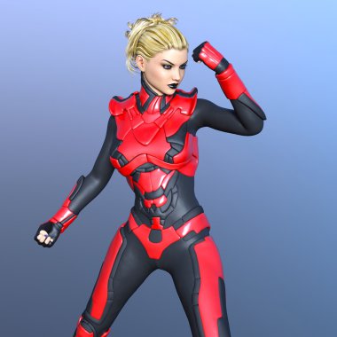 3d cg işleme süper bir kadın