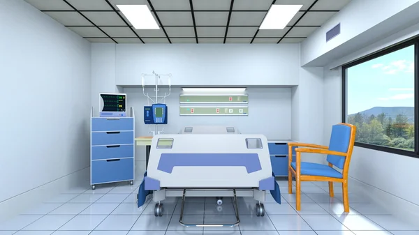 3D cg återgivning av ett sjukrum — Stockfoto