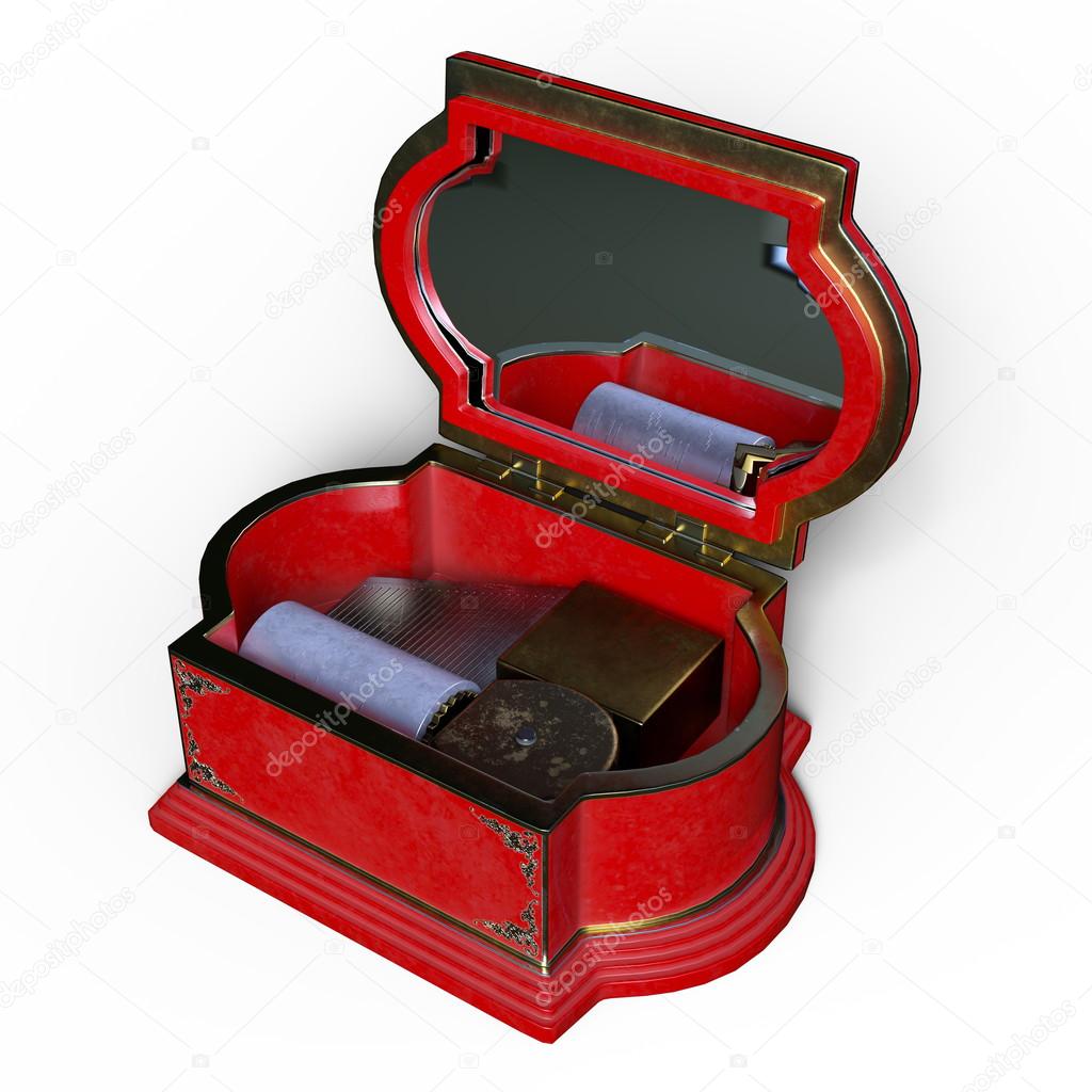 3D CG rendering of a music box
