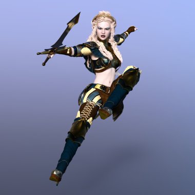 bir kadın savaşçı 3d cg render