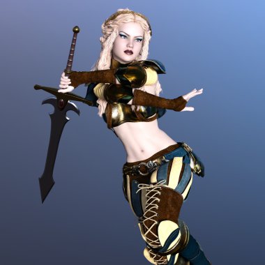 bir kadın savaşçı 3d cg render