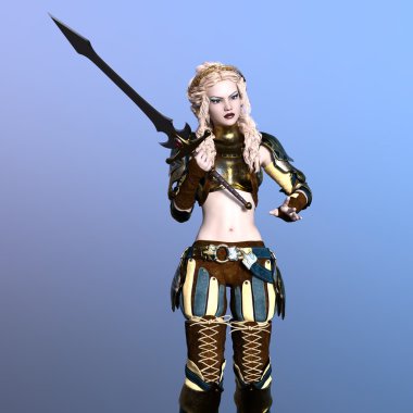 bir kadın savaşçı 3d cg render