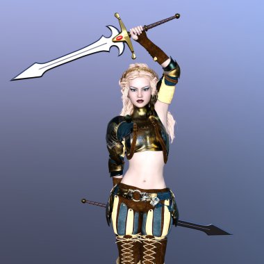 bir kadın savaşçı 3d cg render