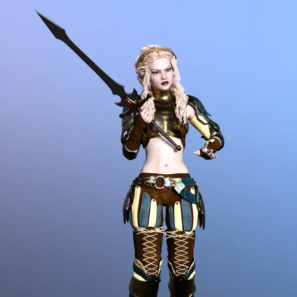 3D CG rendering of a female warrior — Stock Photo, Image