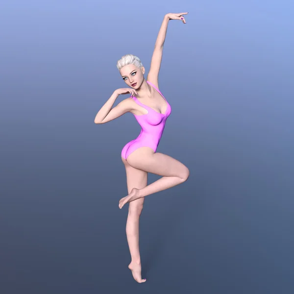 Representación 3D CG de una bailarina — Foto de Stock