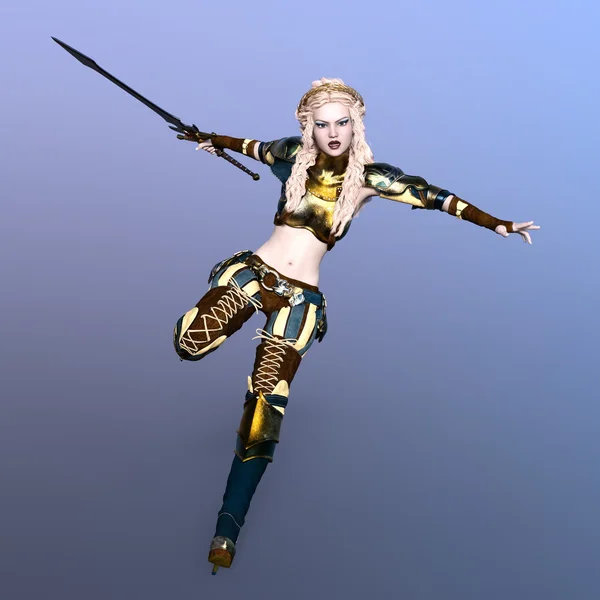 3D CG rendering of a female warrior — Stock Photo, Image