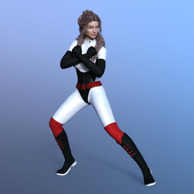 bir kadın savaşçı 3d cg render