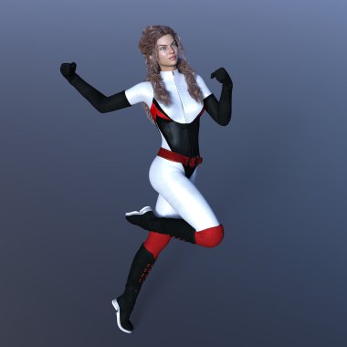 bir kadın savaşçı 3d cg render