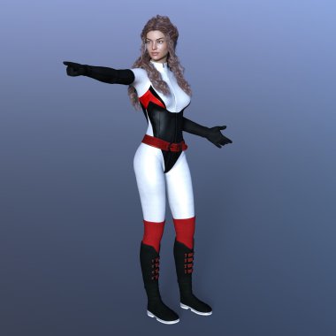 bir kadın savaşçı 3d cg render