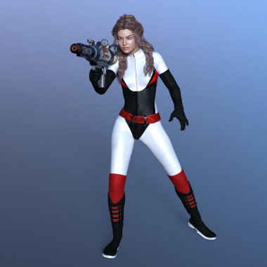 bir kadın savaşçı 3d cg render