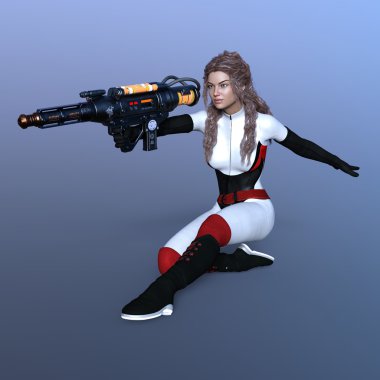 bir kadın savaşçı 3d cg render