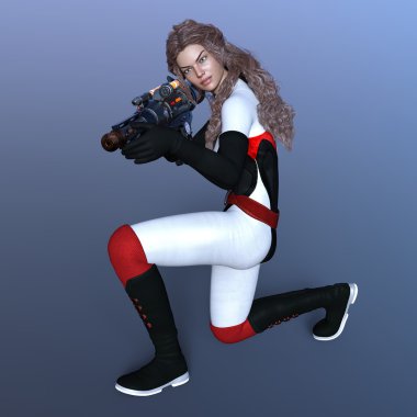 bir kadın savaşçı 3d cg render