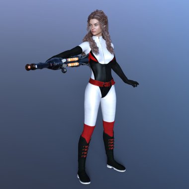 bir kadın savaşçı 3d cg render