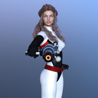 bir kadın savaşçı 3d cg render