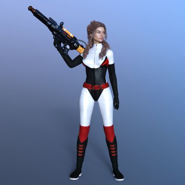 bir kadın savaşçı 3d cg render