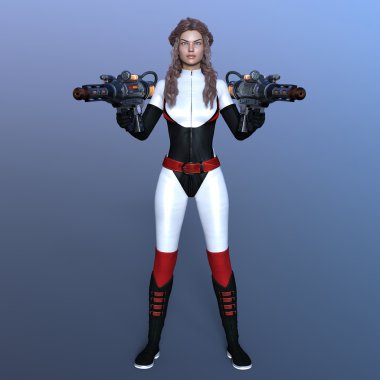 bir kadın savaşçı 3d cg render