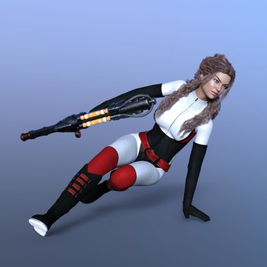 bir kadın savaşçı 3d cg render