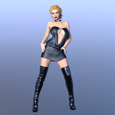 genç bir kadının 3d cg işleme