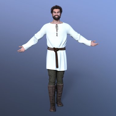 Genç bir adamın 3 boyutlu görüntüsü.