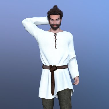 Genç bir adamın 3 boyutlu görüntüsü.