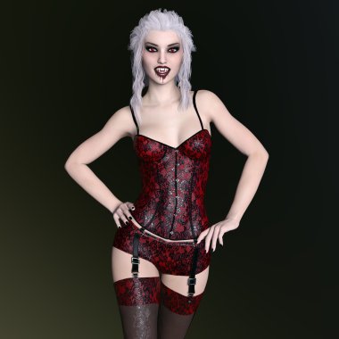 dişi bir vampir 3d cg render