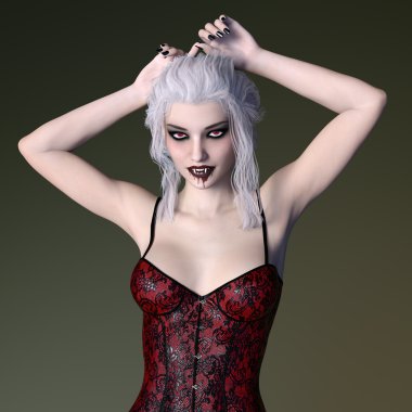 dişi bir vampir 3d cg render