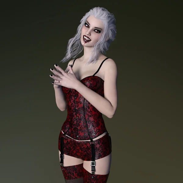 3D CG representación de un vampiro femenino —  Fotos de Stock