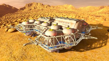 3d cg işleme bir uzay istasyonu