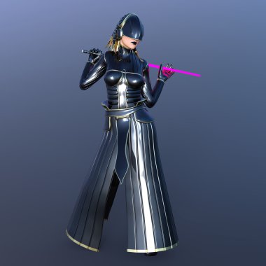 bir kadın savaşçı 3d cg render