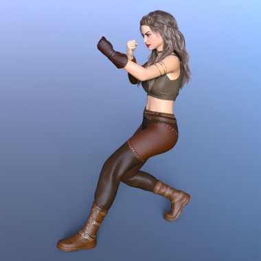 bir kadın savaşçı 3d cg render