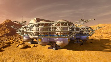 3d cg işleme bir uzay istasyonu