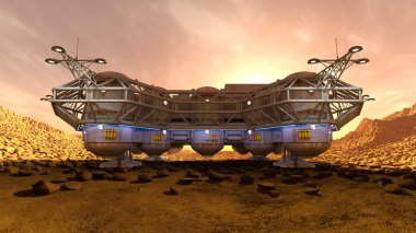 3d cg işleme bir uzay istasyonu