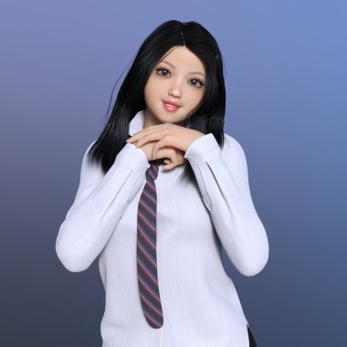 Liseli bir kız 3d cg render