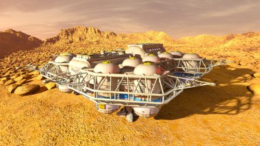 3d cg işleme bir uzay istasyonu