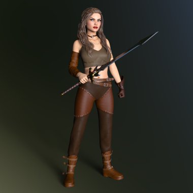 bir kadın savaşçı 3d cg render