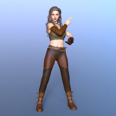 bir kadın savaşçı 3d cg render