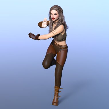 bir kadın savaşçı 3d cg render