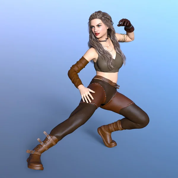 3D CG rendering of a female warrior — Stock Photo, Image