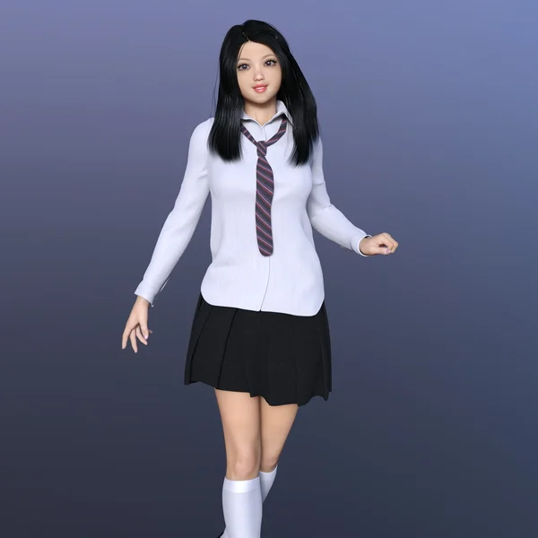 3D CG візуалізація дівчини середньої школи — стокове фото