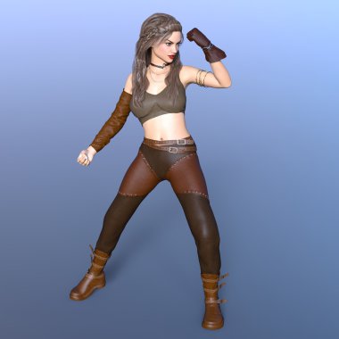 bir kadın savaşçı 3d cg render