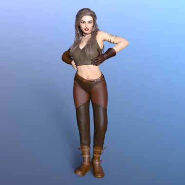 bir kadın savaşçı 3d cg render