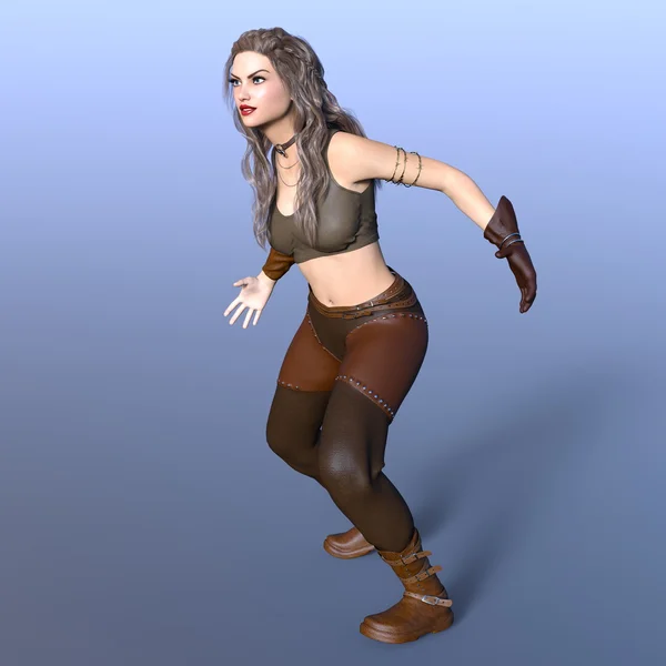 3D CG rendering of a female warrior — Stock Photo, Image