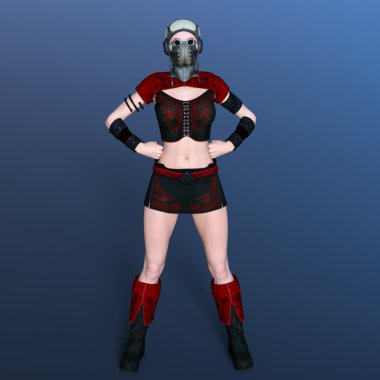 bir kadın savaşçı 3d cg render