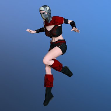 bir kadın savaşçı 3d cg render