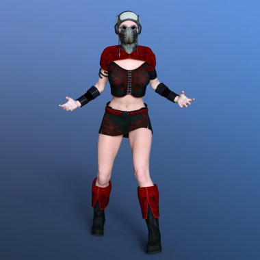 bir kadın savaşçı 3d cg render